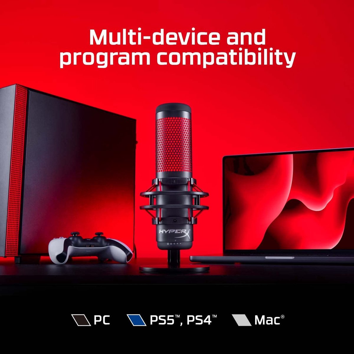 BERKATMARKT - HyperX HX-MICQC-BK QuadCast – vrijstaande microfoon voor ...