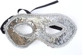 Venetiaans Masker Zilver - Pailletten - One Size - Een Stuk