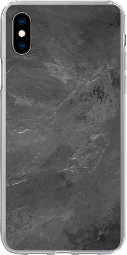 Convient pour coque iPhone Xs - Structure - Ciment - Impression béton - Grijs - Vintage - Coque de téléphone en Siliconen