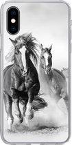 Geschikt voor iPhone X hoesje - Paarden - Dieren - Illustratie - Siliconen Telefoonhoesje