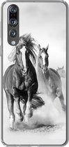Geschikt voor Huawei P20 Pro hoesje - Paarden - Dieren - Illustratie - Siliconen Telefoonhoesje