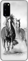 Geschikt voor Samsung Galaxy S20 hoesje - Paarden - Dieren - Illustratie - Siliconen Telefoonhoesje