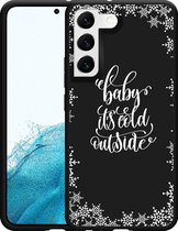 Galaxy S22 Hoesje Zwart Cold Outside - Designed by Cazy