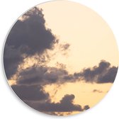 WallClassics - PVC Schuimplaat Muurcirkel - Witte Stapelwolk  - 30x30 cm Foto op Muurcirkel (met ophangsysteem)