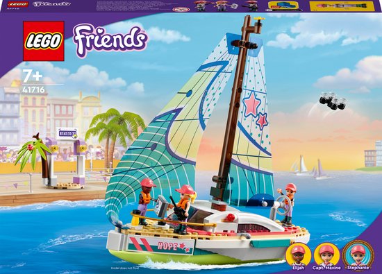 LEGO 41716 Friends Stephanies zeilavontuur, Speelset met Boot, Minipoppetjes en Accessoires, Leuk cadeau voor Meisjes en Jongens vanaf 7 Jaar
