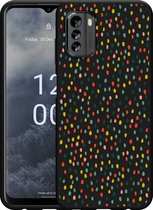 Nokia G60 Hoesje Zwart Happy Dots - Designed by Cazy