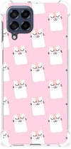 Telefoon Hoesje Geschikt voor Samsung Galaxy M53 Back Cover Siliconen Hoesje met transparante rand Sleeping Cats
