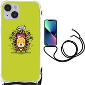 GSM Hoesje Geschikt voor iPhone 14 Plus Silicone Back Case met transparante rand Doggy Biscuit