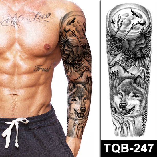 Compliment vloot Talloos Sleeve Tattoo - Tijdelijke Tattoo - Zwart/Wit Tattoo - Ontwerp Tattoo -  Vrouwen &... | bol.com