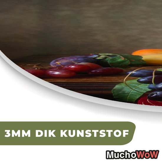 Ovale mural - Ovale mural - Décoration murale en plastique - Tableau ovale - Rustique - Table - Fruit - Nature morte - Coupe - 40x60 cm - Forme miroir ovale sur plastique