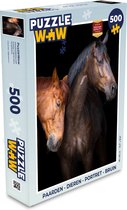 Puzzel Paarden - Dieren - Portret - Bruin - Legpuzzel - Puzzel 500 stukjes