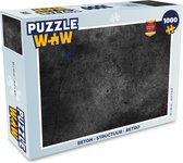 Puzzel Beton - Structuur - Retro - Zwart - Grijs - Rustiek - Legpuzzel - Puzzel 1000 stukjes volwassenen