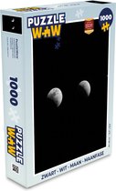 Puzzel Zwart - Wit - Maan - Maanfase - Ruimte - Legpuzzel - Puzzel 1000 stukjes volwassenen