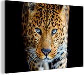 Décoration murale Métal - Peinture Aluminium Industrielle - Léopard - Animaux - Portrait - Animaux sauvages - Zwart - 150x100 cm - Dibond - Photo sur aluminium - Décoration murale industrielle - Pour le salon / chambre
