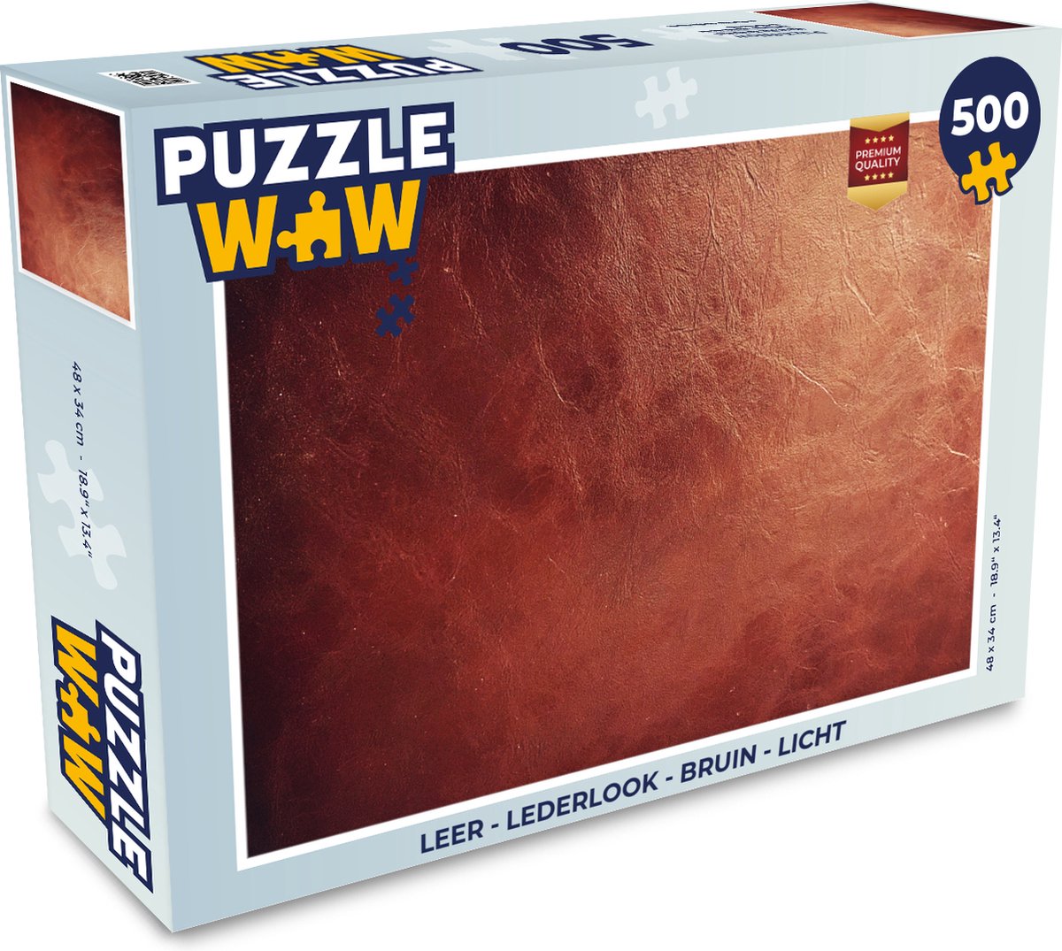 Puzzel Leer - Lederlook - Bruin - Licht - Legpuzzel - Puzzel 500 stukjes