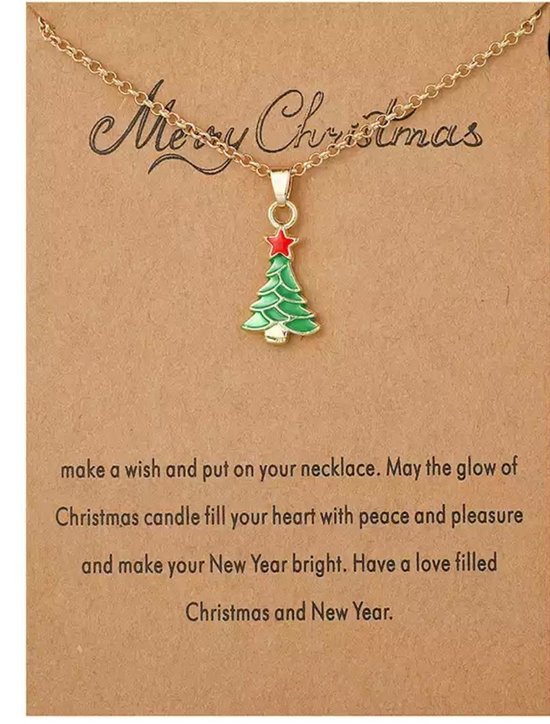 Akyol Kerstboom ketting collier ketting met hanger kerstketting