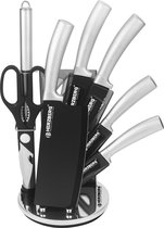 Herzberg 8 Pieces Knife Set with Acrylic Stand - Silver