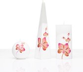 Kaarsen - Set Handgeschilderd - Orchidee - cadeau