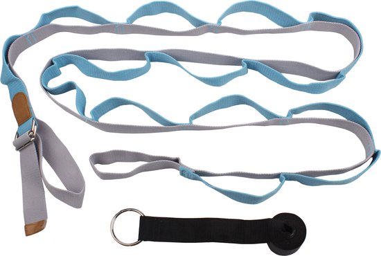 Merco - Leg Stretcher rope - Benen Rekken - Benen Strekken - Lenigheid - Meditatie - Dans - Ballet - Met Deurklem - Blauw van Merco — afbeelding 2