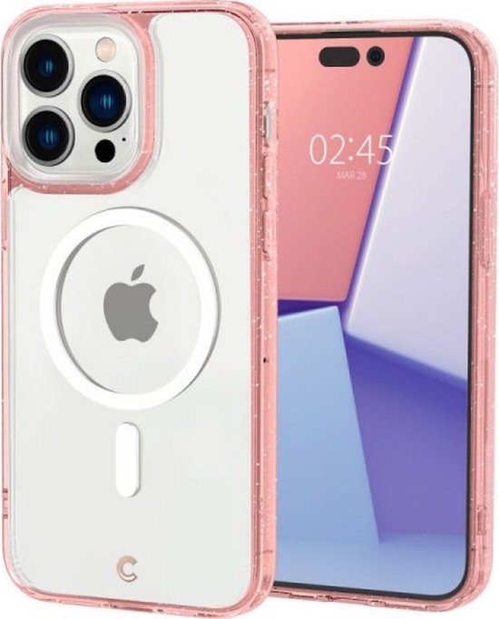 Spigen Cyrill Shine MagSafe Hoesje Geschikt voor Apple iPhone 14 Pro Glitter Roze