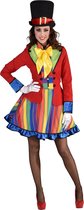 Magic By Freddy's - Clown & Nar Kostuum - Dol Dwaas Regenboog Circus - Vrouw - multicolor - XL - Carnavalskleding - Verkleedkleding