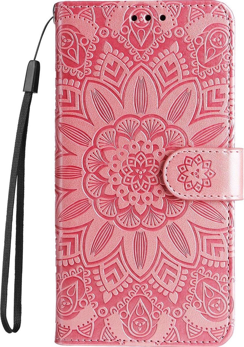 Mobigear Telefoonhoesje geschikt voor HONOR X8 Hoesje | Mobigear Sunflower Bookcase Portemonnee | Pasjeshouder voor 3 Pasjes | Telefoonhoesje voor Pinpas / OV Kaart / Rijbewijs - Magenta