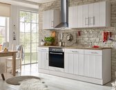 Goedkope keuken 220  cm - complete keuken met apparatuur Anton  - Wit/Wit - soft close - keramische kookplaat - vaatwasser - afzuigkap - oven    - spoelbak