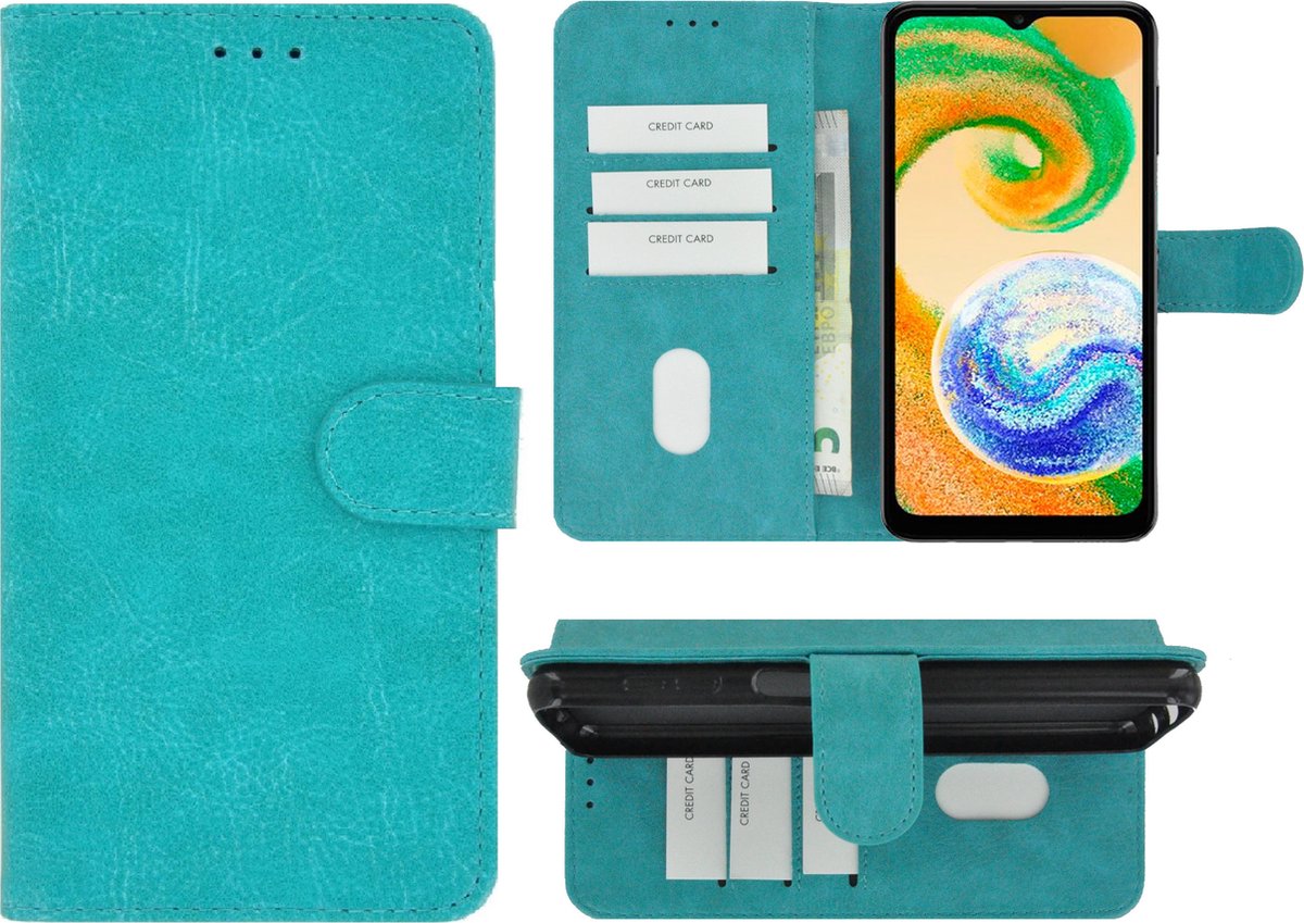MoDo hoesje Geschikt voor Samsung Galaxy A04 - Kunstleer Book Case - Turquoise