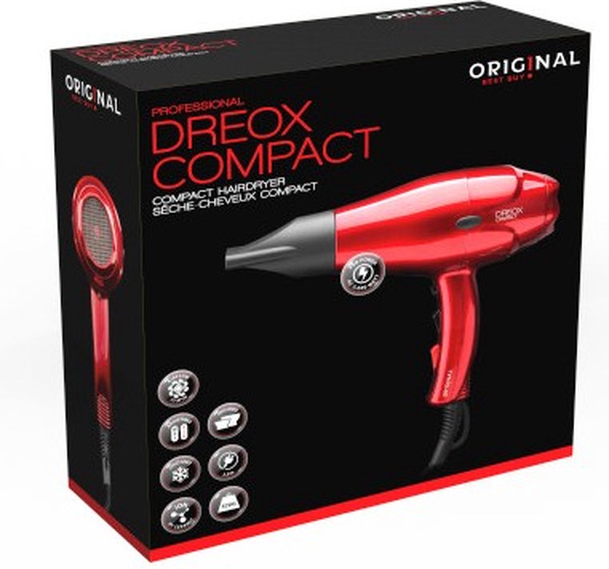 Sinelco DREOX Föhn 2000W AC Metallic Rood - afbeelding 3