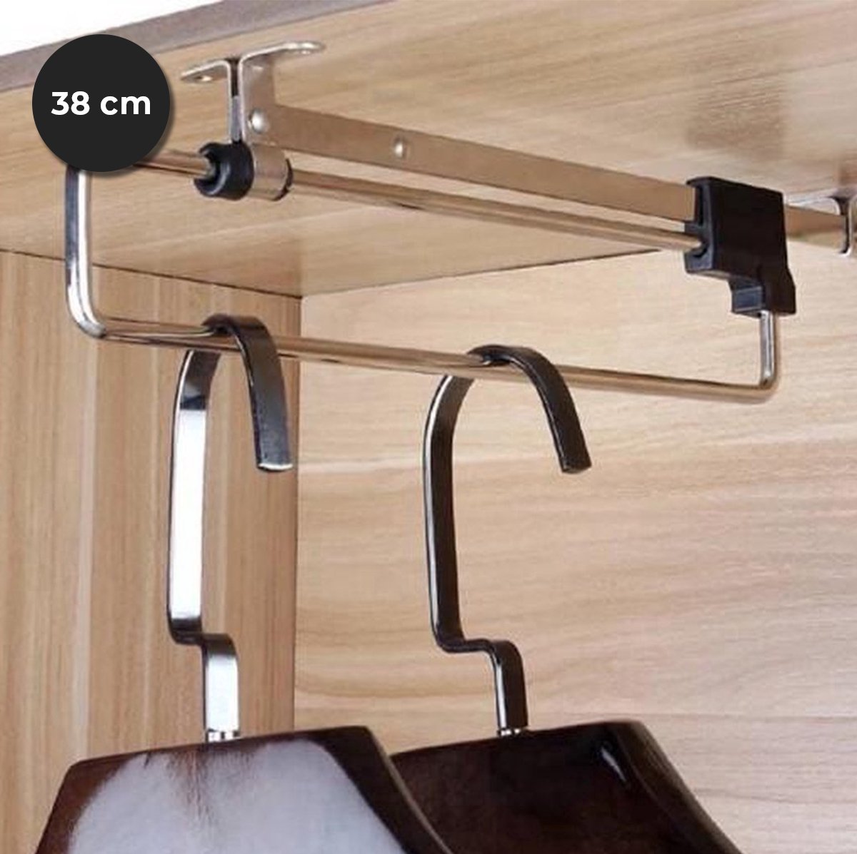 Tringle à Vêtements Extensible 38-175cm Acier Inoxydable - Rail Réglable Pour Penderie Chambre