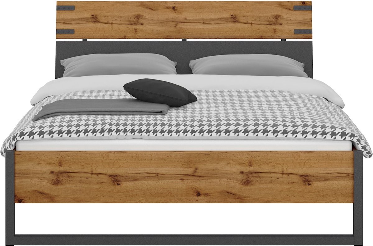 Beddenreus Comfort Bed Detroit - 140 x 200 cm - eiken/grijs