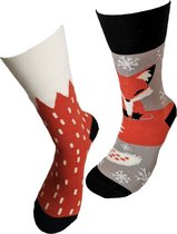 Verjaardag cadeau - Vos Mismatch sokken - vrolijke sokken - valentijn cadeau - aparte sokken - grappige sokken - leuke dames en heren sokken - moederdag - vaderdag - Socks waar je Happy van wordt - Maat 36-41