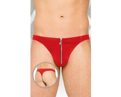 SoftLine Collection - Sexy heren string met sluiting aan de voorkant rood XL