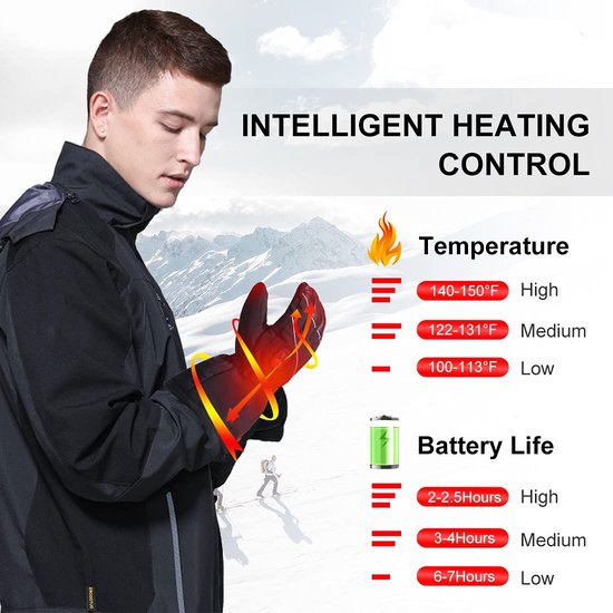 Verwarmende Handschoenen - Efficiënte Snelle 3 Temperatuur Instelbare 5 Vinger Ultra
