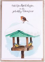 3 paquets de cartes de Noël Christa Mulder Design, Birdhouse Christmas tree, 8 pièces avec enveloppe kraft
