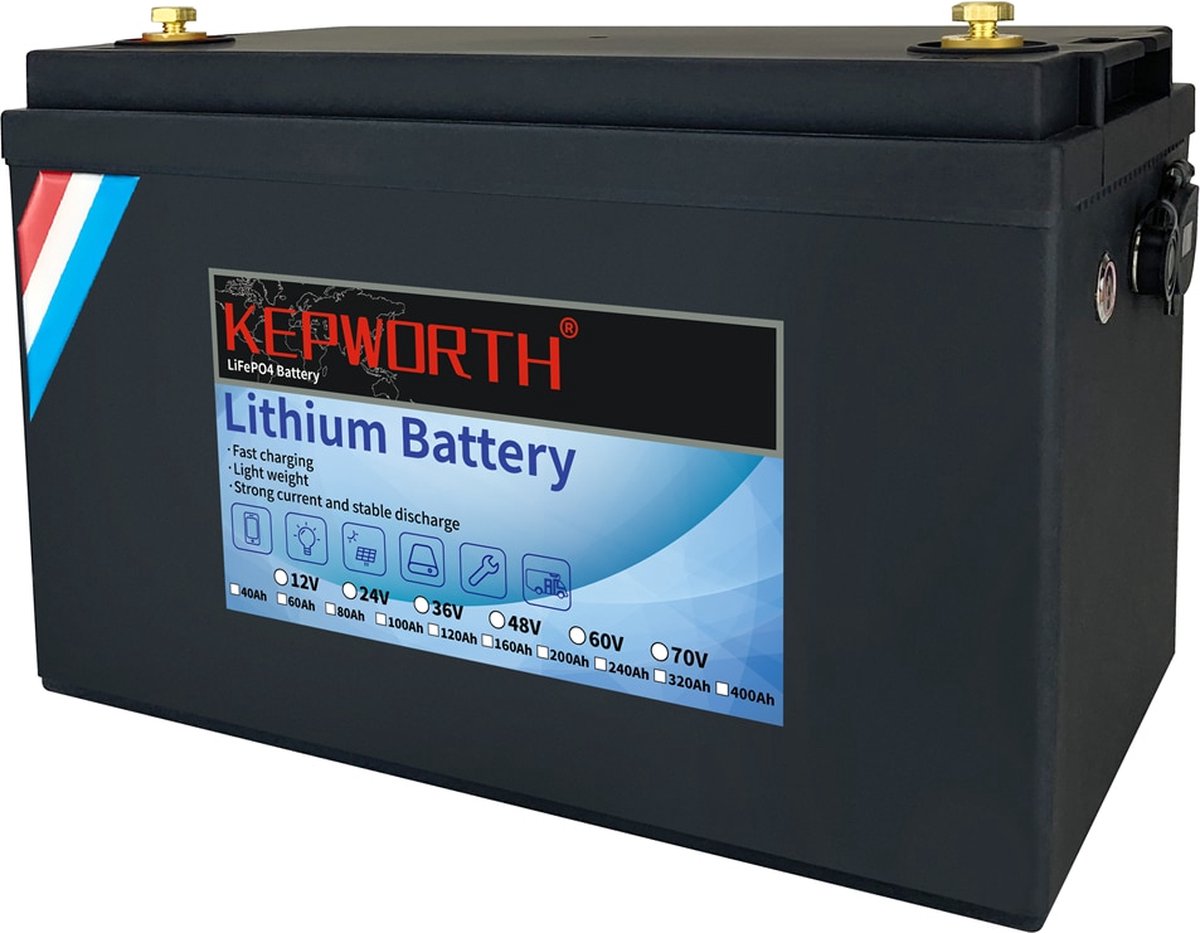 Batterie pour Système photovoltaïque Bateau Camping LiFePO4 80Ah