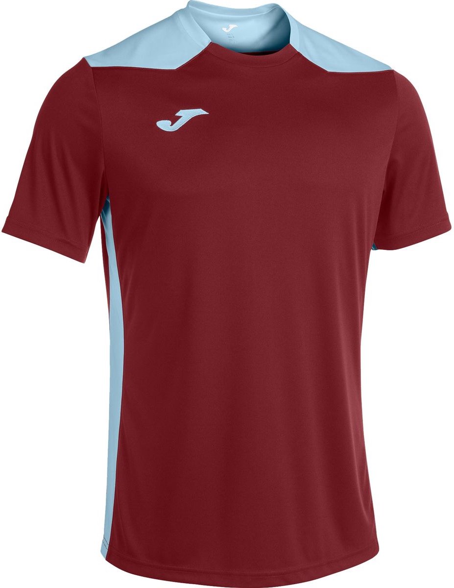 Joma Championship VI Shirt Korte Mouw Kinderen - Bordeaux / Hemelsblauw | Maat: 152