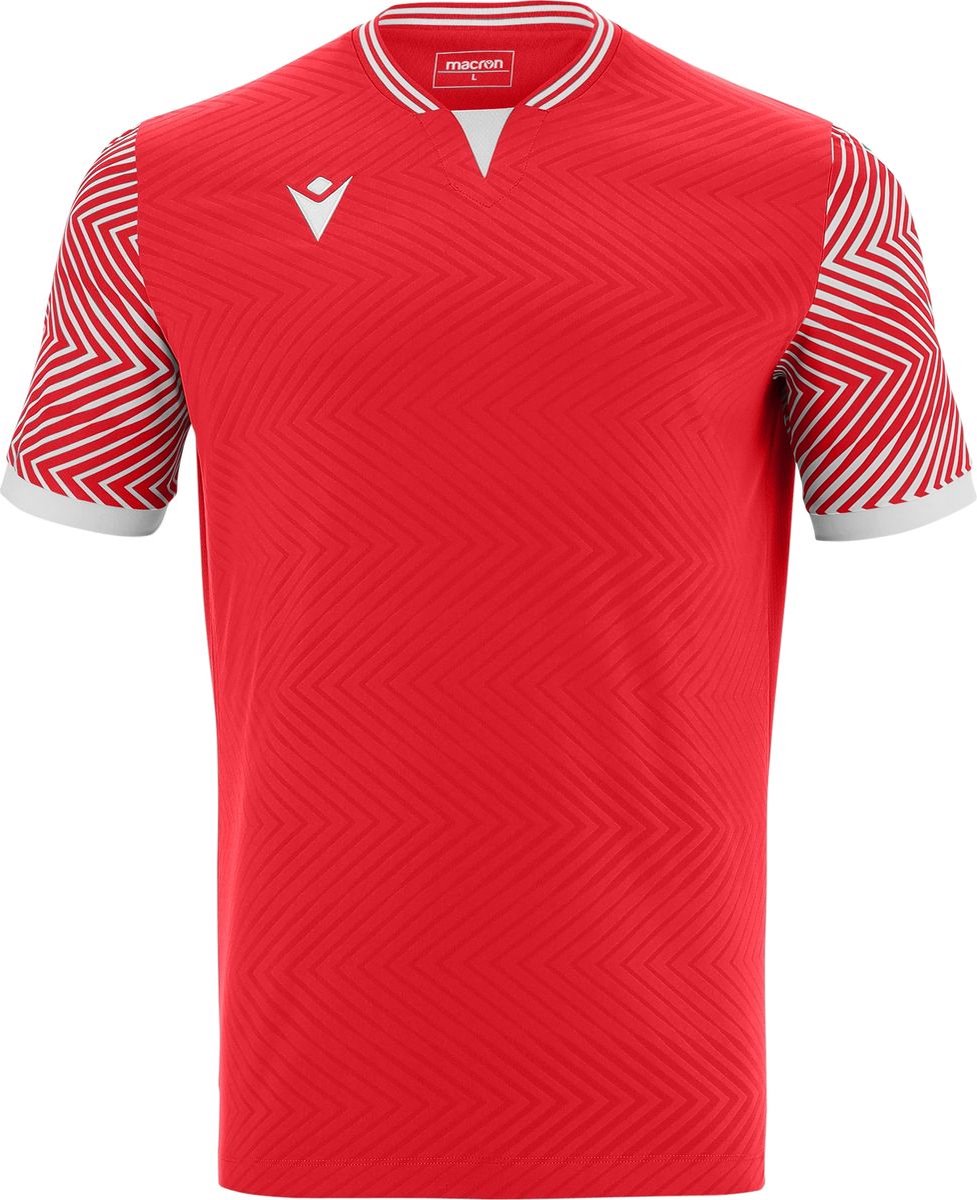 Macron Tureis Shirt Korte Mouw Heren - Rood / Wit | Maat: S