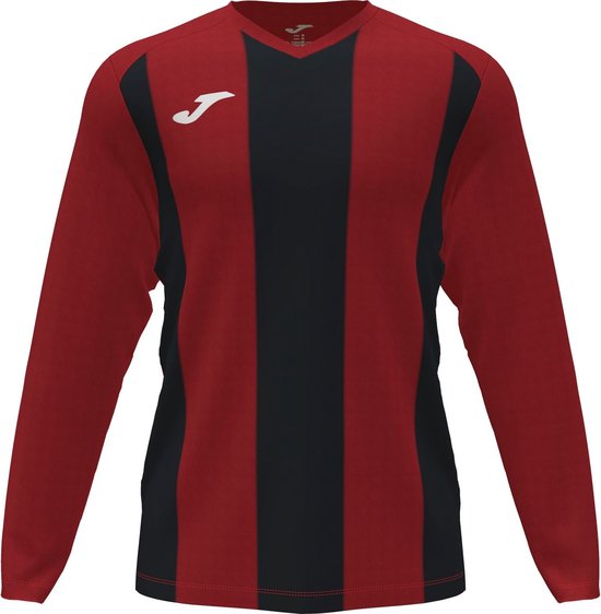 Rood met verticale zwarte strepen en wit Joma logo. Lange mouwen.