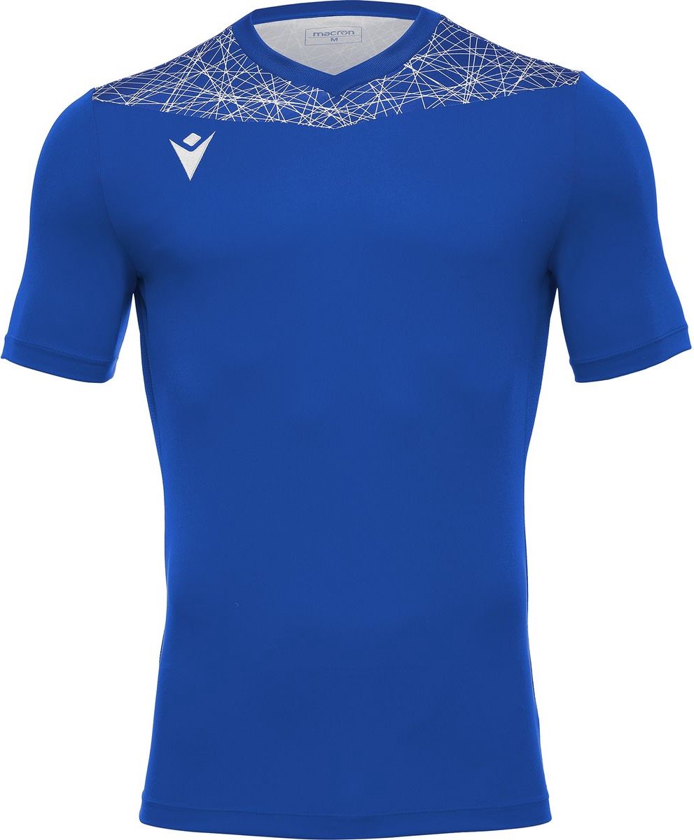 Macron Nash Shirt Korte Mouw Kinderen - Royal / Wit | Maat: 7-8 Y