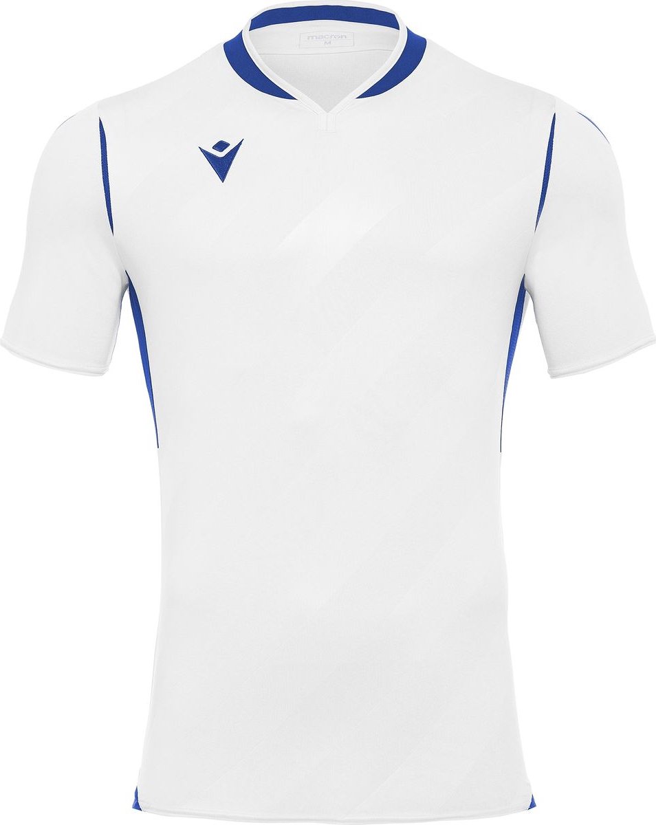 Macron Kimah Shirt Korte Mouw Kinderen - Wit / Royal | Maat: 7-8 Y