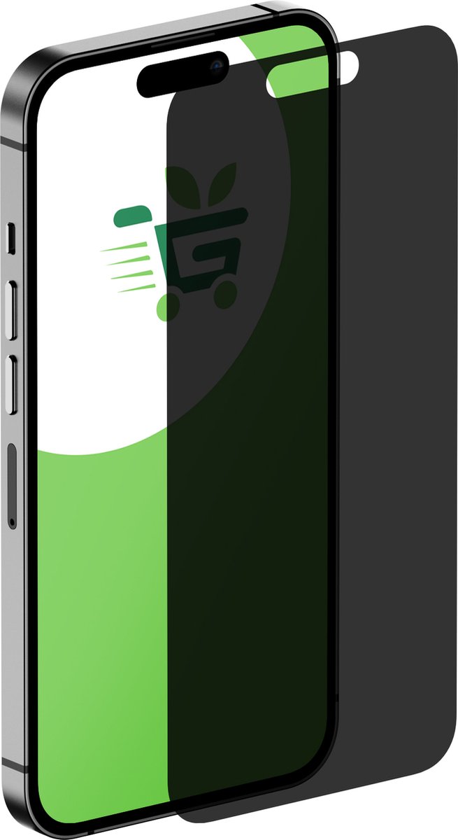 GreenBasket - Privacy Screenprotector voor de iPhone 14 Pro Max - Anti Spy - Full Privacy Screen Protector - Glasplaatje- Edge to Edge - Privé - Gehard Glas 9H