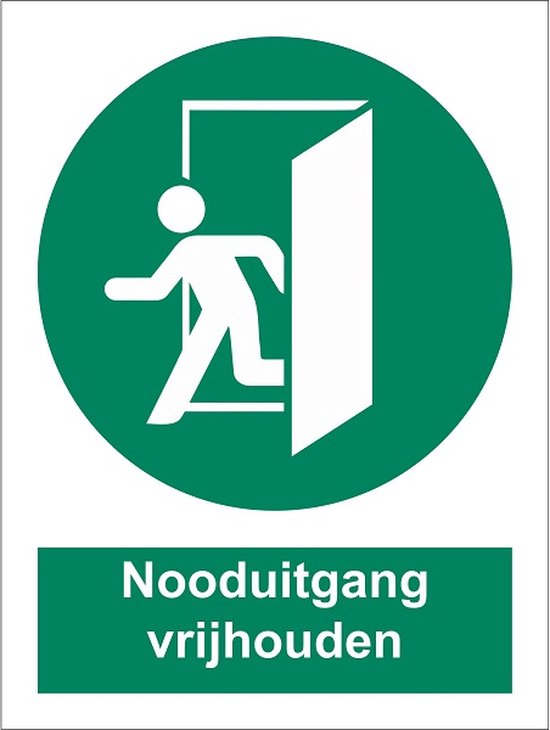 Panneau lumineux Gardez la sortie de secours dégagée 15x20 cm