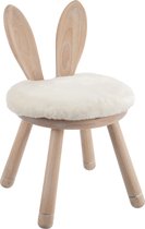 J-Line Kinderstoel Oor Konijn - Hout Naturel/White-washed - 35x35x56,5cm