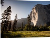 WallClassics - Panneau de mousse PVC - Champ ouvert et forêt le long d'une haute Berg - Photo 80 x 60 cm sur panneau de mousse PVC (avec système de suspension)