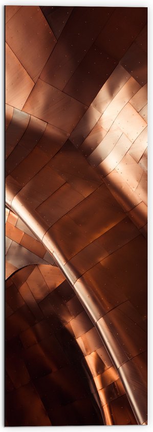 WallClassics - Dibond - Bronzen Platen - 50x150 cm Foto op Aluminium (Wanddecoratie van metaal)