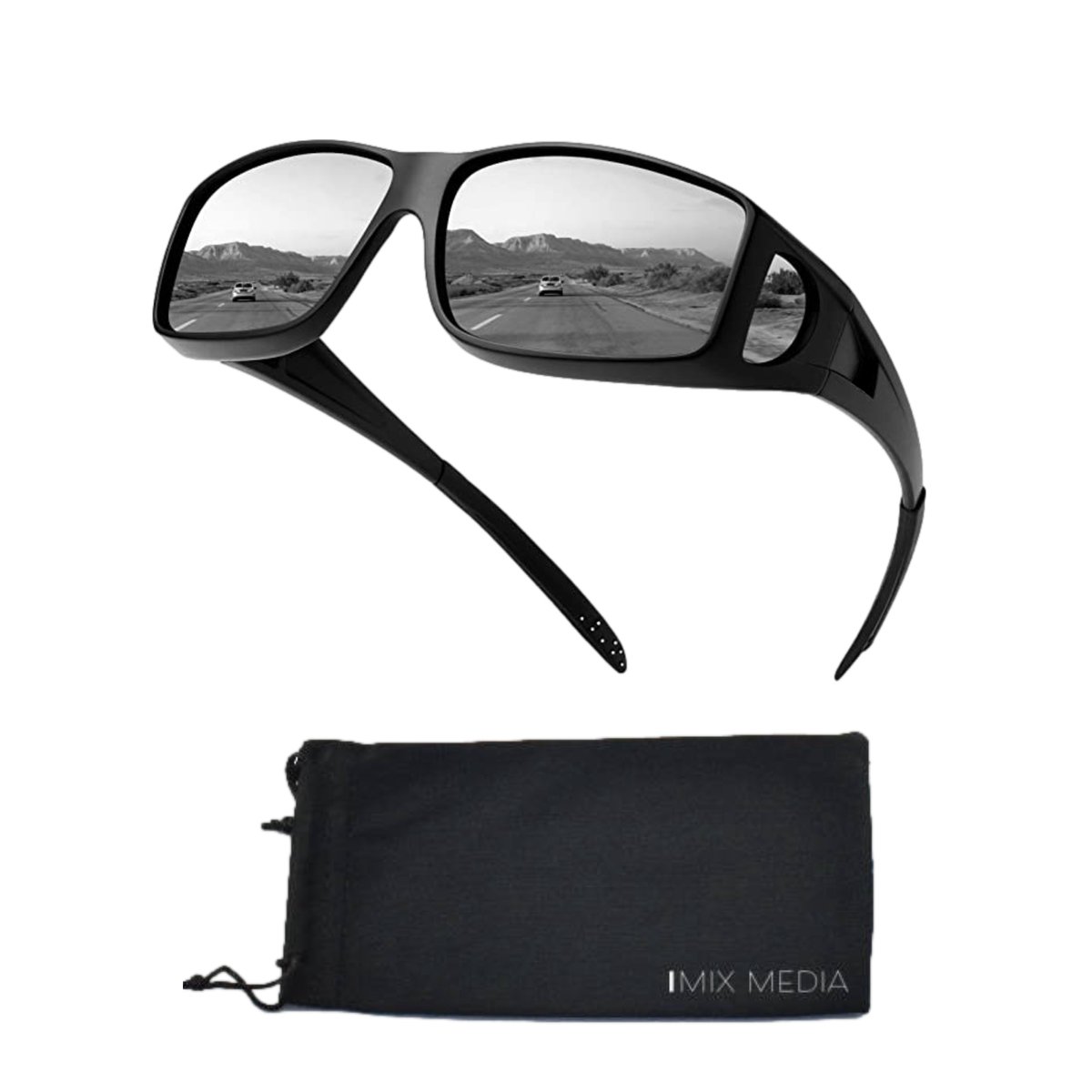 Nachtbril voor het rijden in het donker - Veilig Rijden in de nacht - Avondbril - Overzetbril - Nacht Bril voor Auto of motor - Nacht lenzen - Autobril - Inclusief opbergzakje - Zwarte lenzen