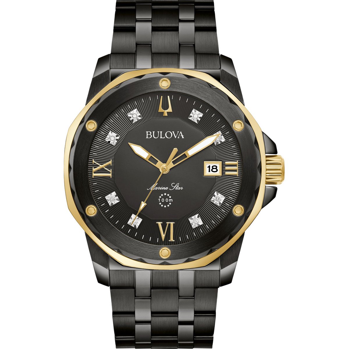 Bulova Marine Star 98D176 Horloge - Staal - Zwart - Ø 44 mm