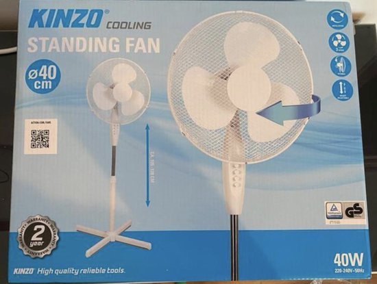 Kinzo Staande ventilator met 3 snelheden | Tegen Hitte | Air Conditioning |  Airco |... | bol.com