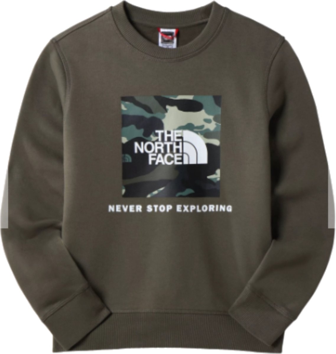 The North Face Box Crew sweater jongens taupe dessin